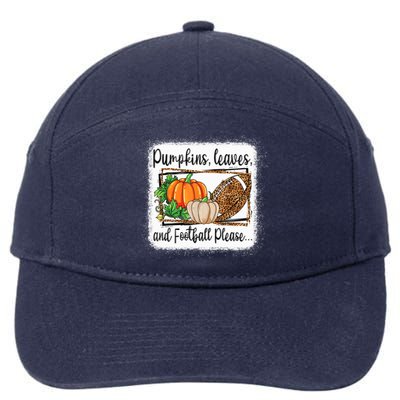 Pumpkin Leaves And Football Please Leopard Fall Vibes Gift 7-Panel Snapback Hat