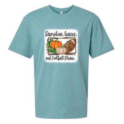 Pumpkin Leaves And Football Please Leopard Fall Vibes Gift Sueded Cloud Jersey T-Shirt