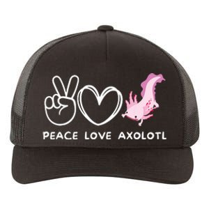 Peace Love Axolotl Retro Axolotl Lover Yupoong Adult 5-Panel Trucker Hat