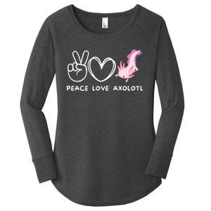 Peace Love Axolotl Retro Axolotl Lover Women's Perfect Tri Tunic Long Sleeve Shirt