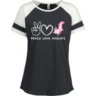 Peace Love Axolotl Retro Axolotl Lover Enza Ladies Jersey Colorblock Tee