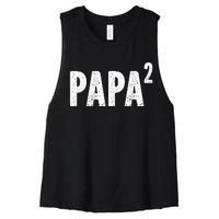 Papa Like A Grandpa But Way Cooler Only Much Fathers Day Women's Racerback Cropped Tank