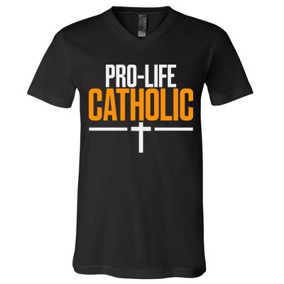 Pro Life Anti Abortion Catholic V-Neck T-Shirt