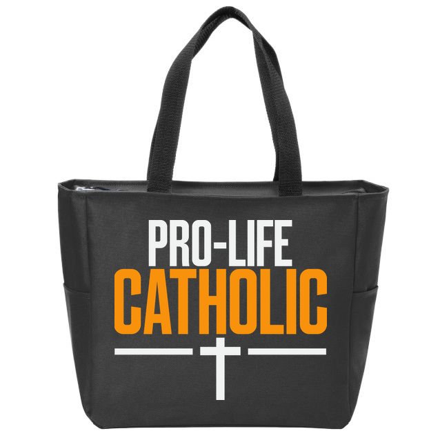 Pro Life Anti Abortion Catholic Zip Tote Bag
