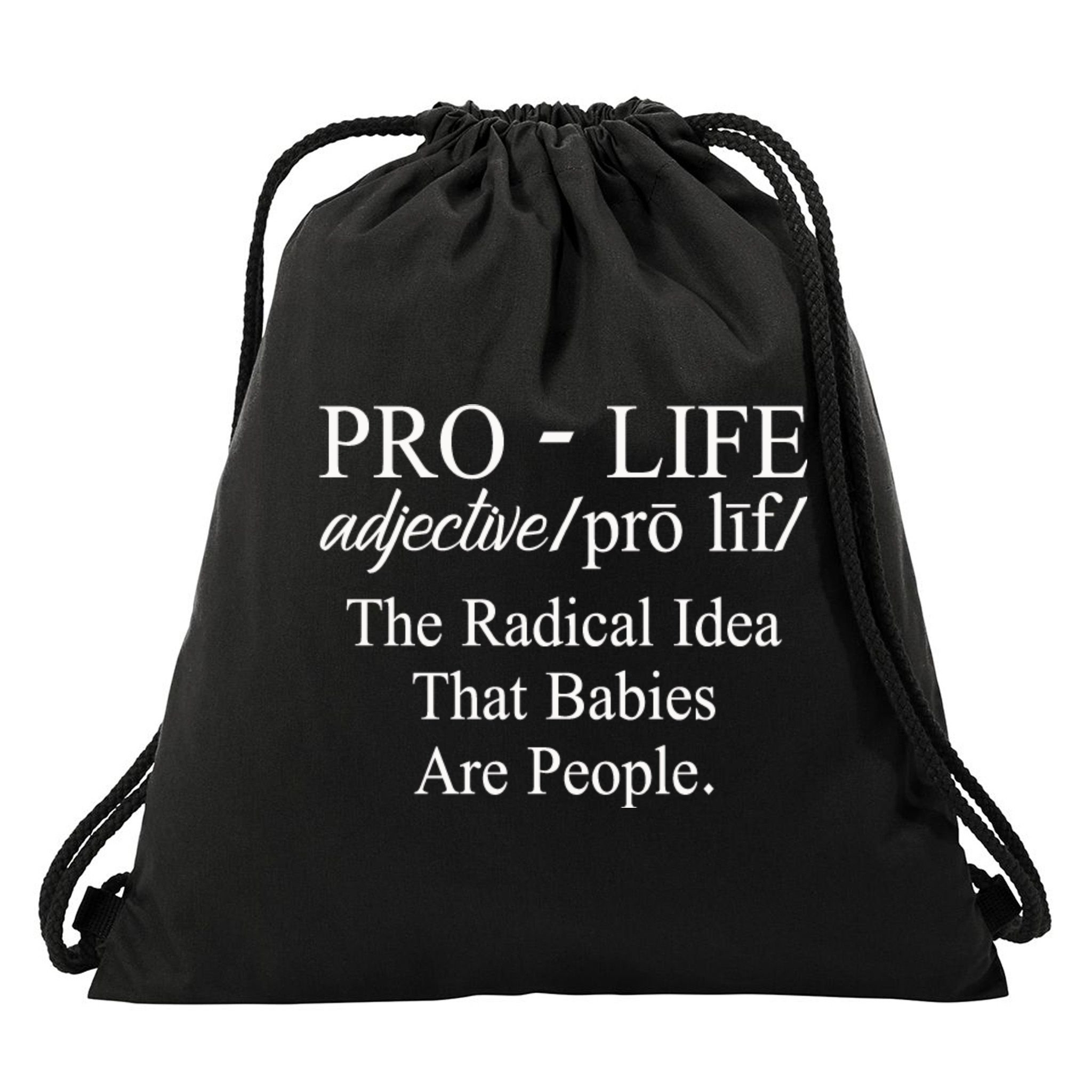 Pro Life Anti Abortion Christian Drawstring Bag