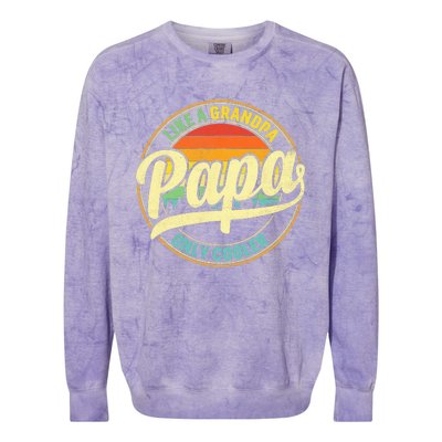 PAPA Like A Grandpa ONLY COOLER Funny Dad Papa Definition Colorblast Crewneck Sweatshirt