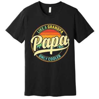 PAPA Like A Grandpa ONLY COOLER Funny Dad Papa Definition Premium T-Shirt