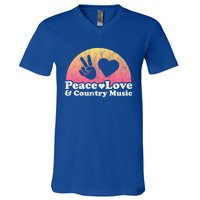 Peace Love And Country Music Funny Gift V-Neck T-Shirt