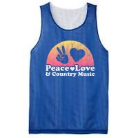 Peace Love And Country Music Funny Gift Mesh Reversible Basketball Jersey Tank