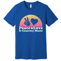 Peace Love And Country Music Funny Gift Premium T-Shirt