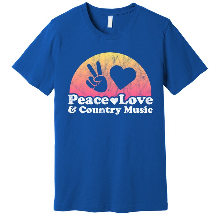 Peace Love And Country Music Funny Gift Premium T-Shirt