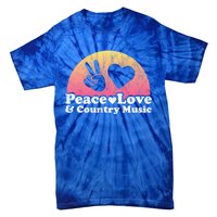 Peace Love And Country Music Funny Gift Tie-Dye T-Shirt