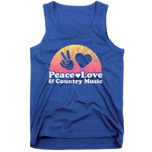 Peace Love And Country Music Funny Gift Tank Top