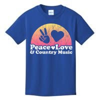 Peace Love And Country Music Funny Gift Kids T-Shirt