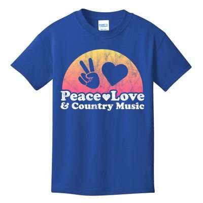 Peace Love And Country Music Funny Gift Kids T-Shirt