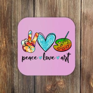 Peace Love Art Painting Palette Funny Art Teacher Gifts Coaster