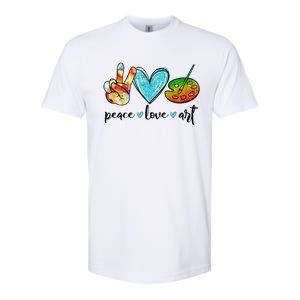 Peace Love Art Painting Palette Funny Art Teacher Gifts Softstyle CVC T-Shirt