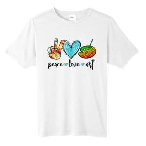 Peace Love Art Painting Palette Funny Art Teacher Gifts Tall Fusion ChromaSoft Performance T-Shirt