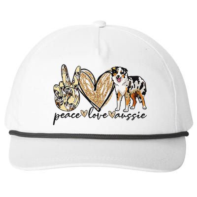 Peace Love Aussie Aussie Mom Dog Mom Mors Day Snapback Five-Panel Rope Hat