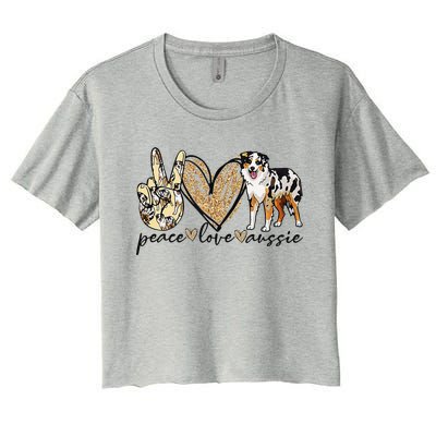 Peace Love Aussie Aussie Mom Dog Mom Mors Day Women's Crop Top Tee