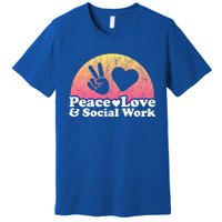 Peace Love And Social Work Social Worker Gift Premium T-Shirt