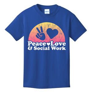 Peace Love And Social Work Social Worker Gift Kids T-Shirt