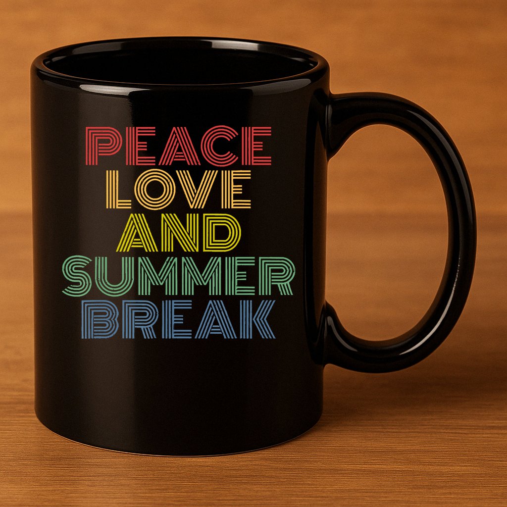 Peace Love And Summer Break Summer Lover 11oz C Handle Ceramic Mug