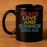 Peace Love And Summer Break Summer Lover 11oz C Handle Ceramic Mug