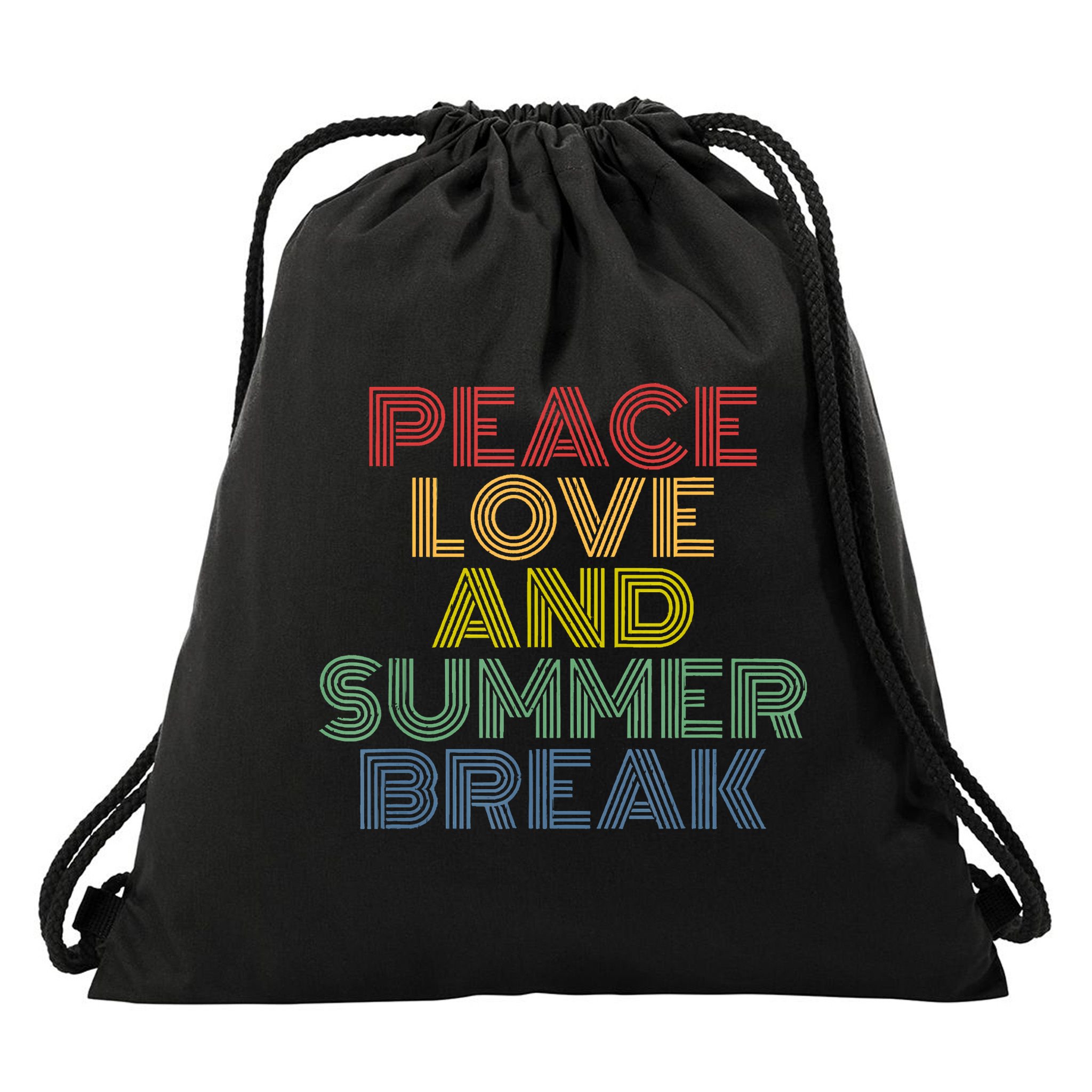 Peace Love And Summer Break Summer Lover Drawstring Bag