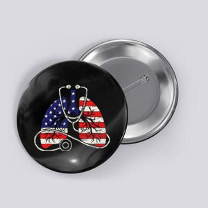 Patriotic Lungs American Flag Respiratory Therapist Button