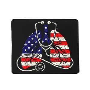 Patriotic Lungs American Flag Respiratory Therapist Mousepad