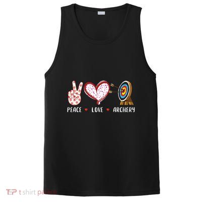 Peace Love Archery Target Gifts Men Women Archers PosiCharge Competitor Tank