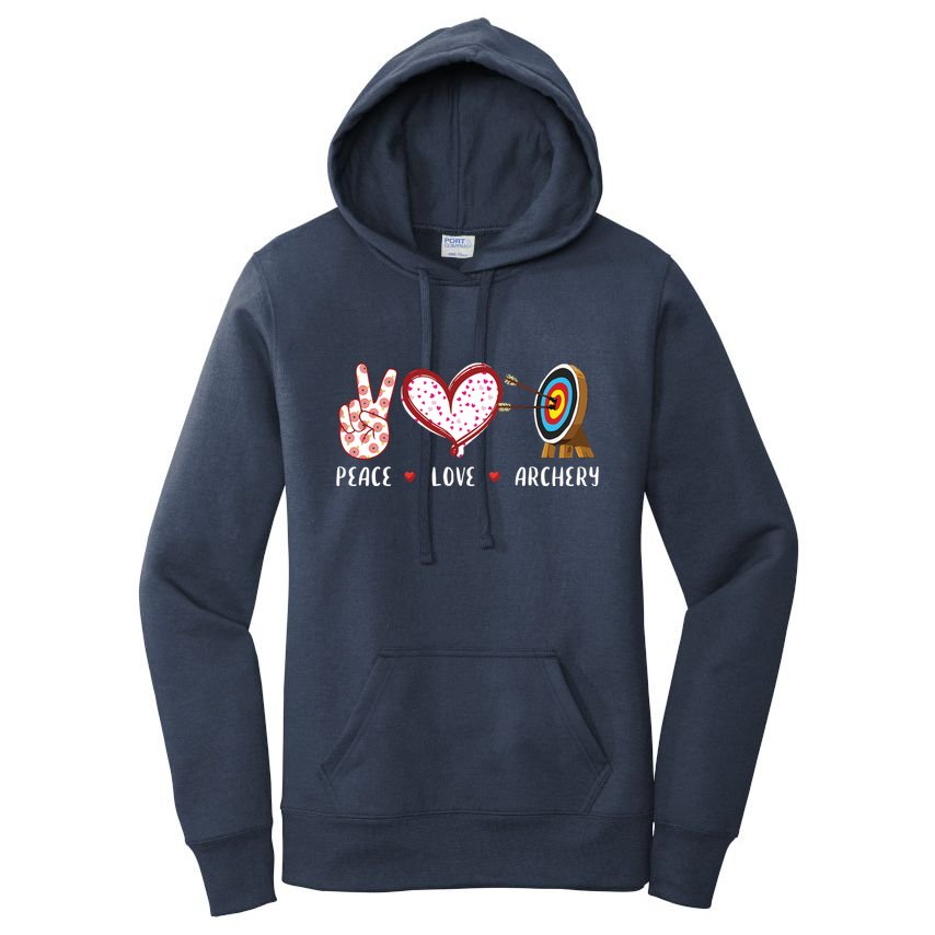 Peace Love Archery Target Gifts Men Women Archers Women's Pullover Hoodie