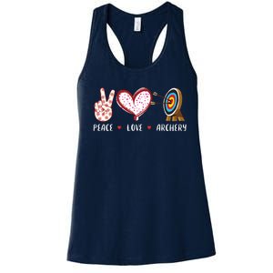 Peace Love Archery Target Gifts Men Women Archers Women's Racerback Tank