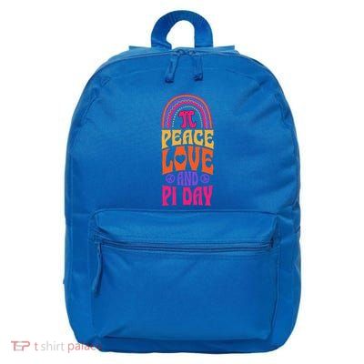 Peace Love And Pi Day Bohemian Rainbow Pi Symbol Gift 16 in Basic Backpack