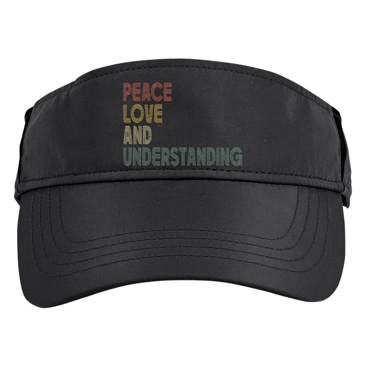 Peace Love And Understanding Inspirational Adult Drive Performance Visor