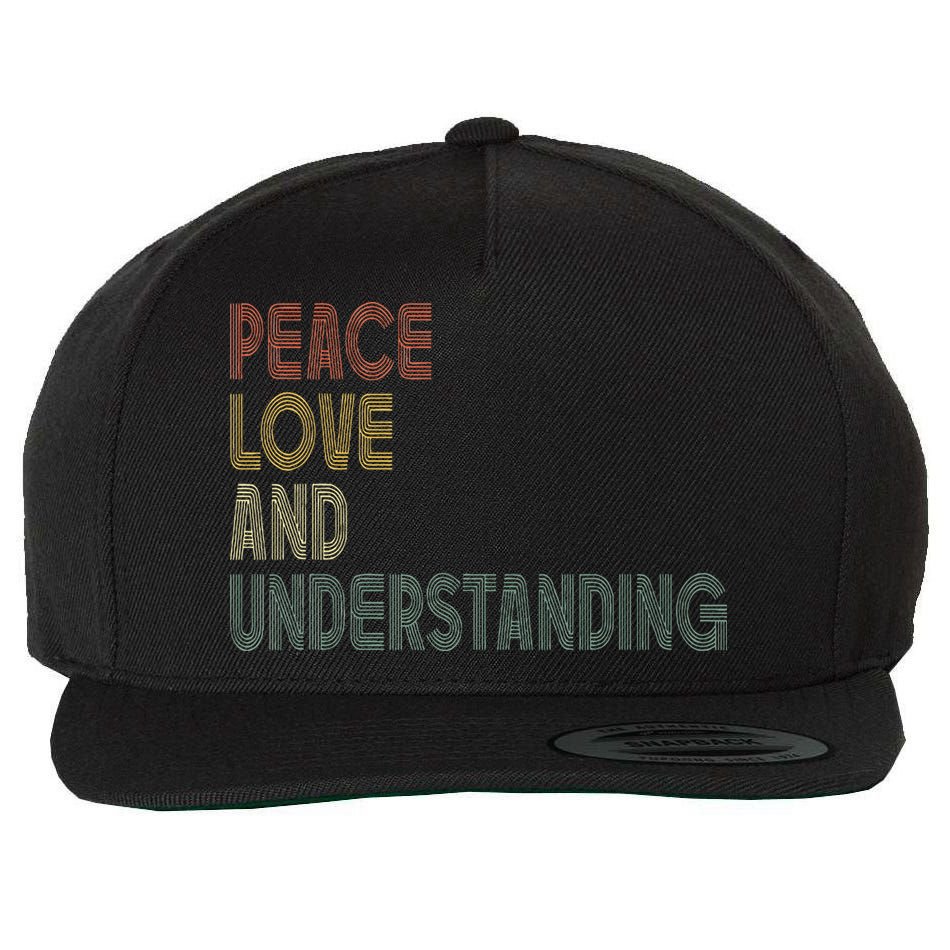 Peace Love And Understanding Inspirational Wool Snapback Cap