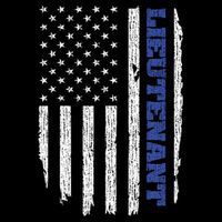 Police Lieutenant American Flag Usa Thin Blue Tall T-Shirt