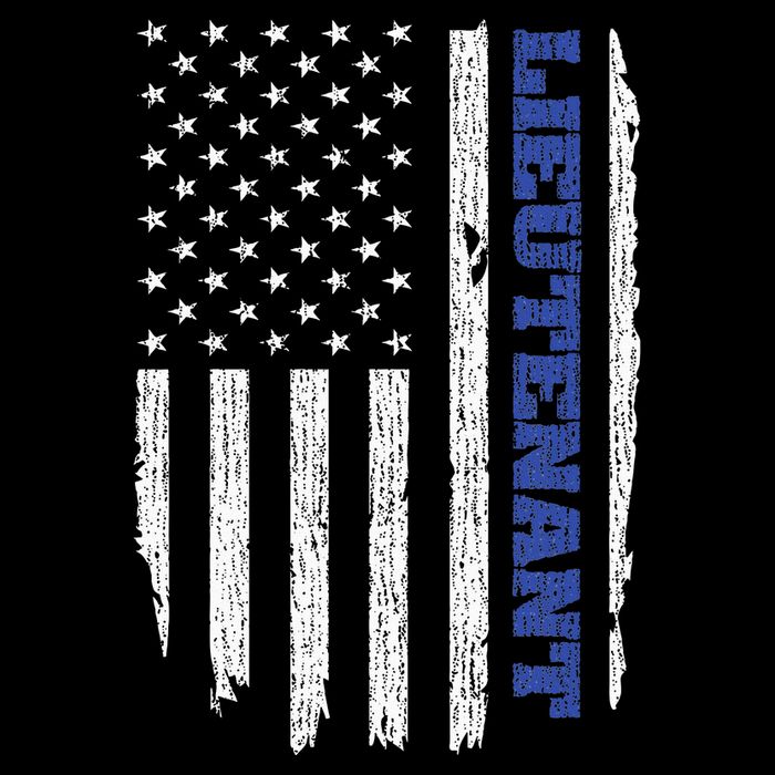Police Lieutenant American Flag Usa Thin Blue Tall T-Shirt