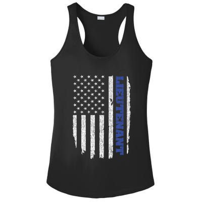 Police Lieutenant American Flag Usa Thin Blue Ladies PosiCharge Competitor Racerback Tank