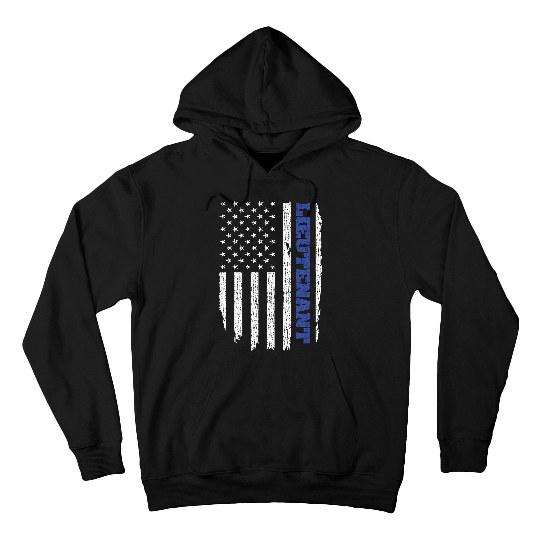 Police Lieutenant American Flag Usa Thin Blue Tall Hoodie