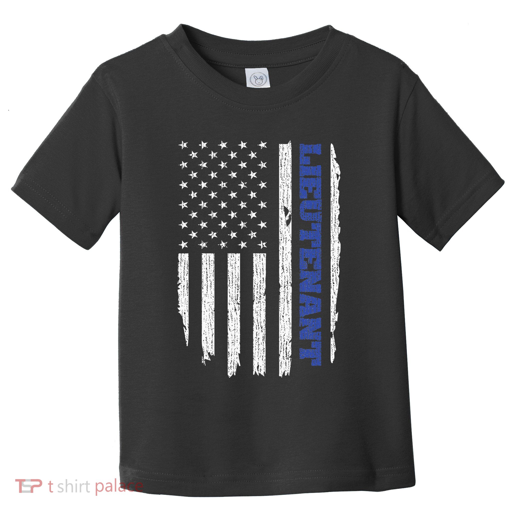 Police Lieutenant American Flag Usa Thin Blue Toddler T-Shirt