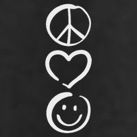 Peace Love And Happiness Peace Sign, Heart, Smile 7 Panel Mesh Trucker Snapback Hat