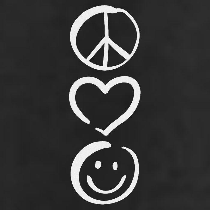Peace Love And Happiness Peace Sign, Heart, Smile 7 Panel Mesh Trucker Snapback Hat