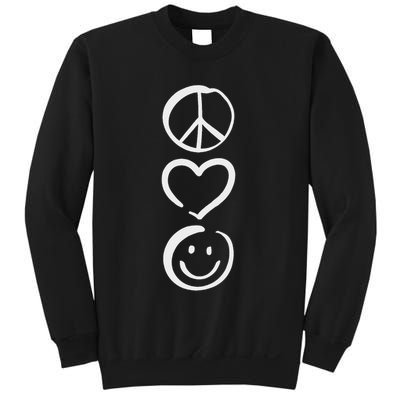 Peace Love And Happiness Peace Sign, Heart, Smile Sweatshirt