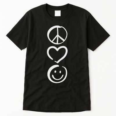 Peace Love And Happiness Peace Sign, Heart, Smile Tall T-Shirt