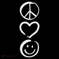 Peace Love And Happiness Peace Sign, Heart, Smile Women's V-Neck T-Shirt