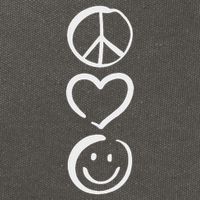 Peace Love And Happiness Peace Sign, Heart, Smile Cotton Canvas Backpack