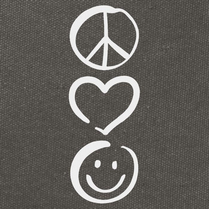 Peace Love And Happiness Peace Sign, Heart, Smile Cotton Canvas Backpack