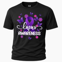 Purple Lupus Awareness Ribbon Purple Butterflies Lupus Cooling Performance Crew T-Shirt